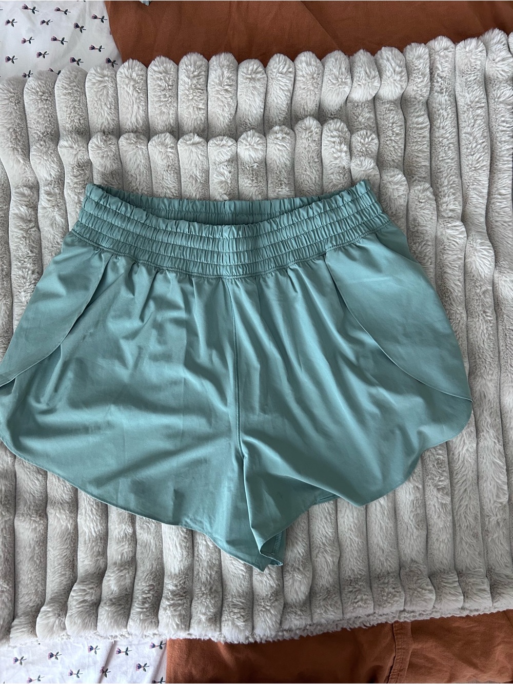 aerie Teal Elastic-Waist Athletic Shorts